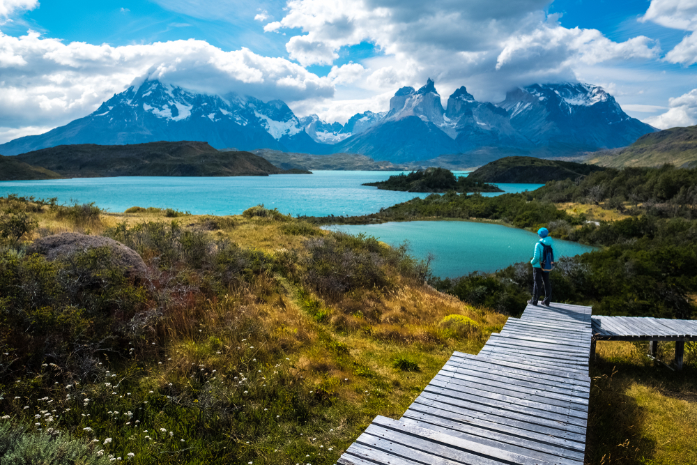 Hiker,In,Torres,Del,Paine,National,Park,,Chile