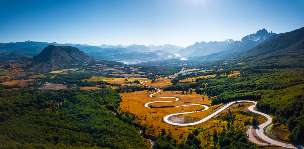 Curved,Asphalt,Road,In,The,Mountains.,Adventure,Road,Carretera,Austral