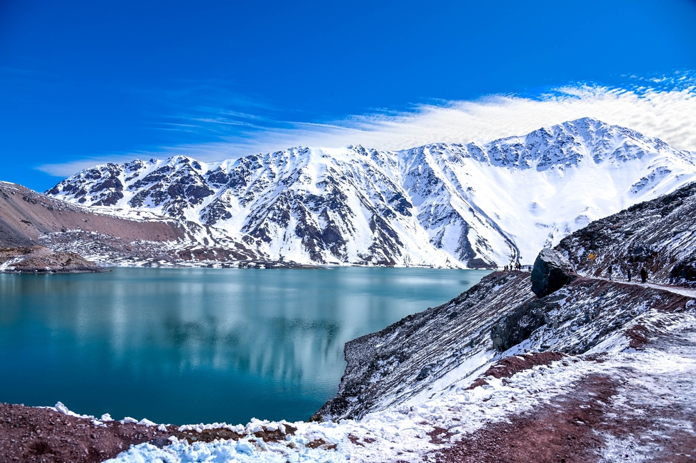 View,Of,Cajon,Del,Maipo,Gypsum,Lake,In,Chile