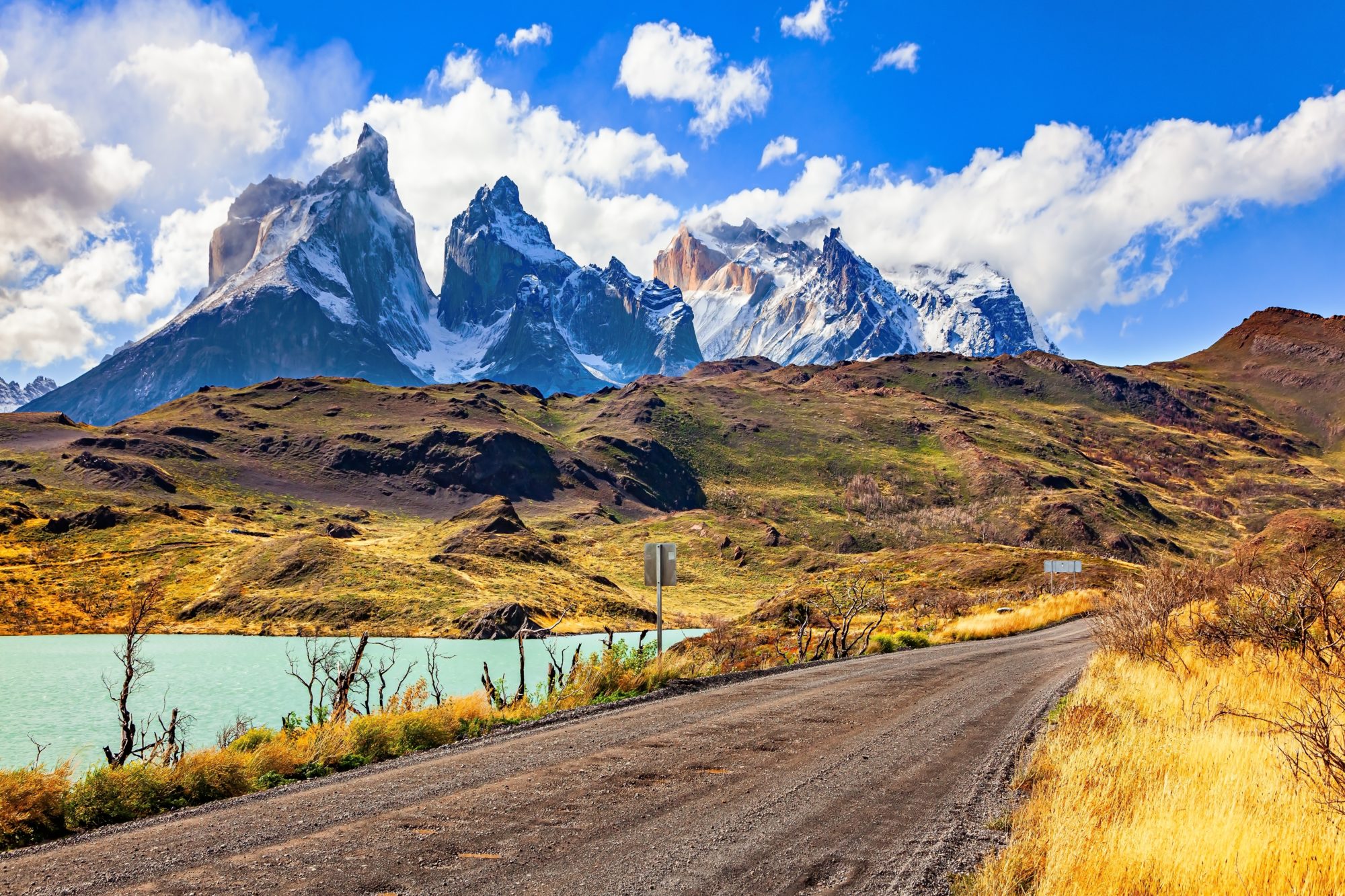 Chilean,Torres,Del,Paine,National,Park.,Magnificent,Snow-capped,Black,Cliffs
