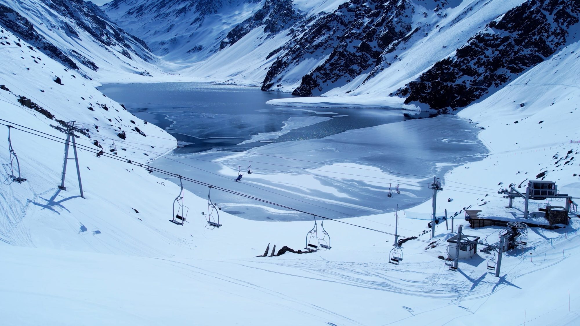 Santiago,Chile.,Ski,Station,Center,At,Snowing,Andes,Mountains,Near